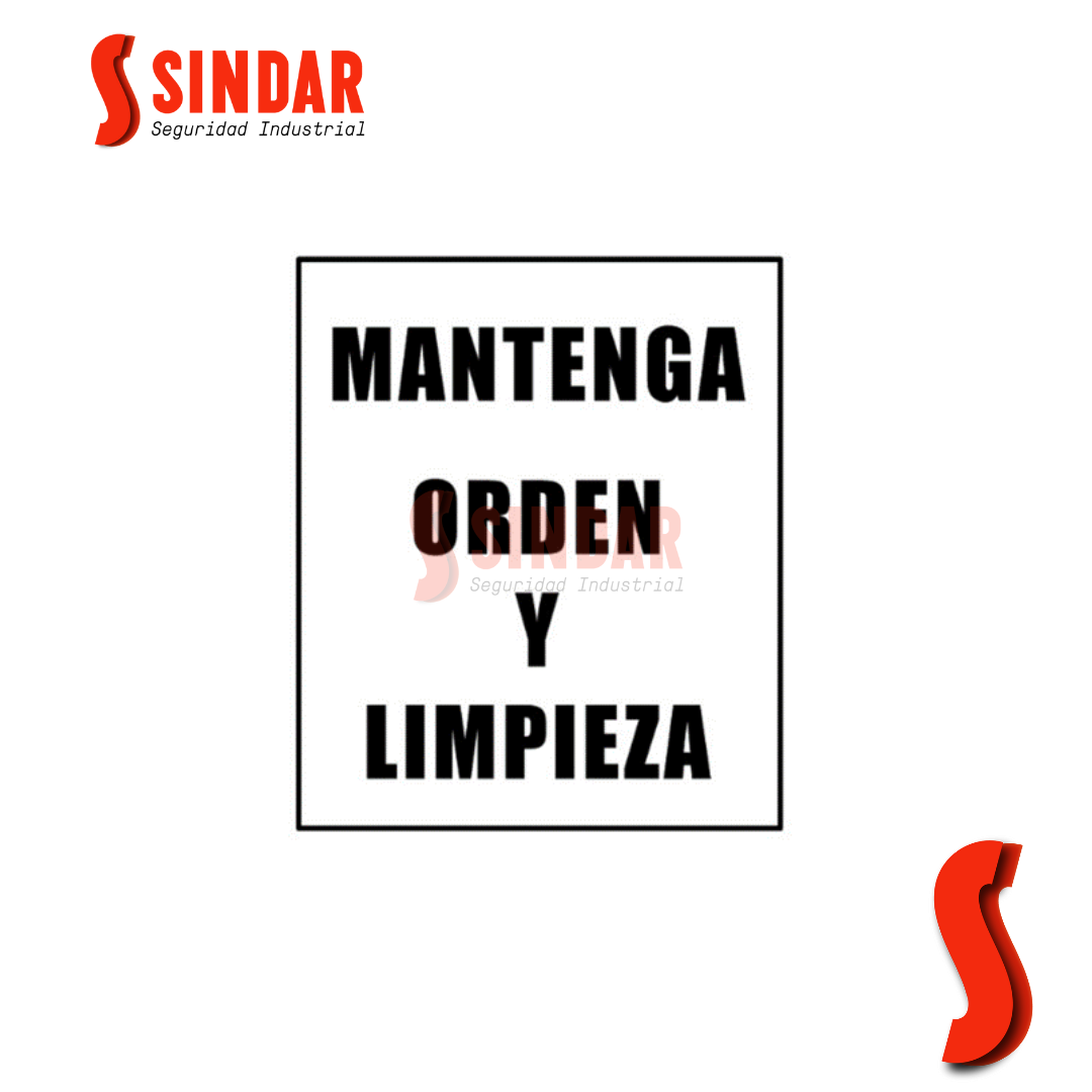 Cartel Mantenga Orden Y Limpieza 400x450mm Sindar 2799