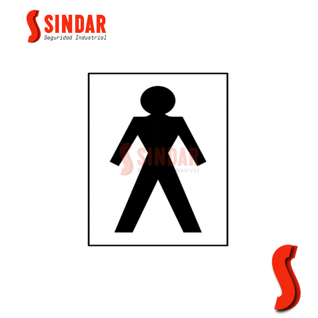 Cartel «Baño Hombres» (icono) -140X140mm - Sindar
